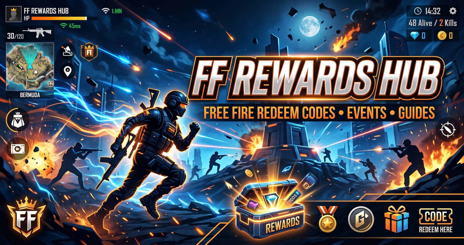 FF Rewards Hub Free Fire redeem codes events and guides