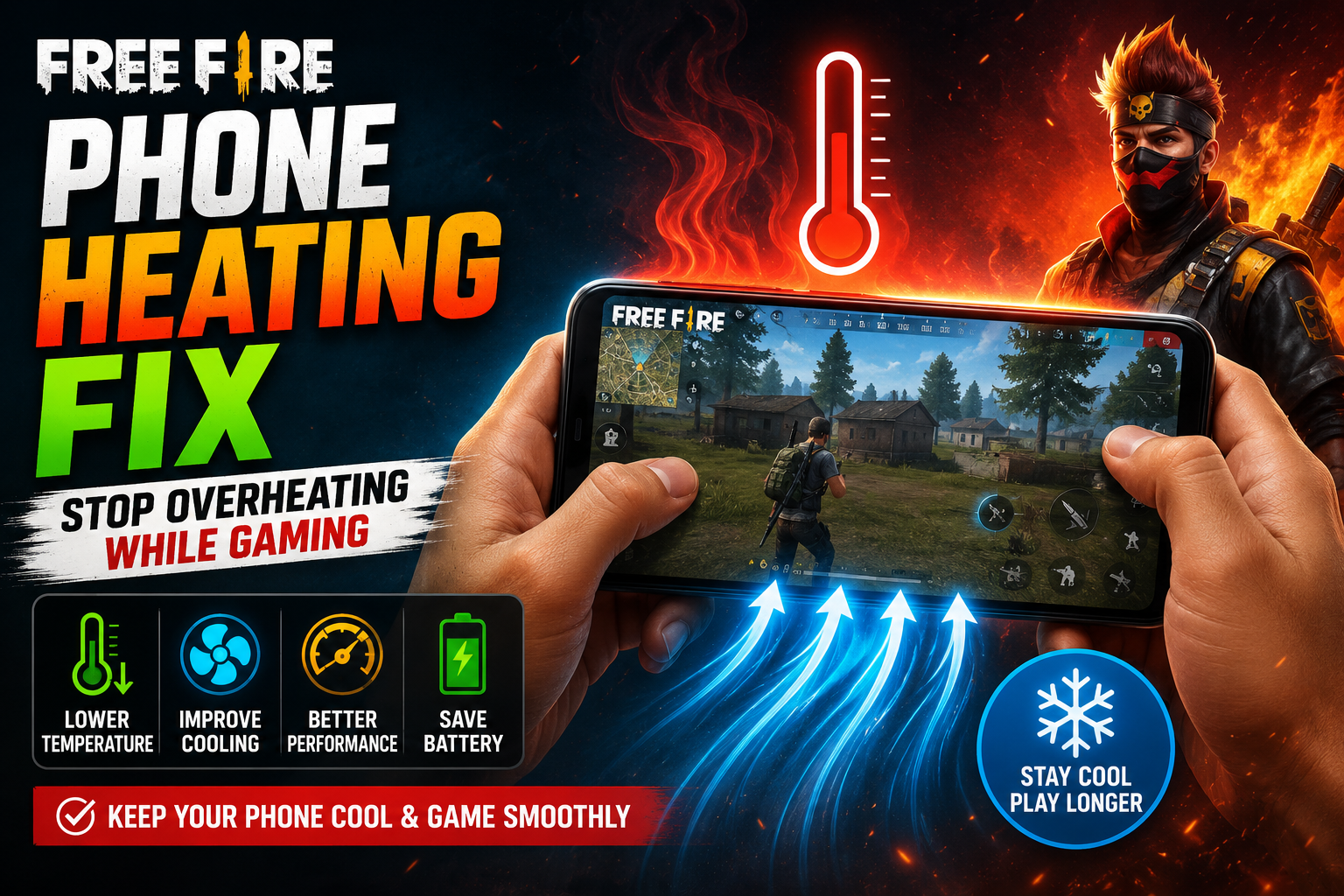 Free Fire phone heating fix to reduce overheating while gaming