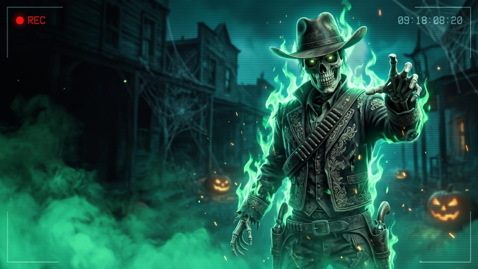 Free Fire Halloween Ring 2026 guide – Reaper skeleton gunslinger with green flames